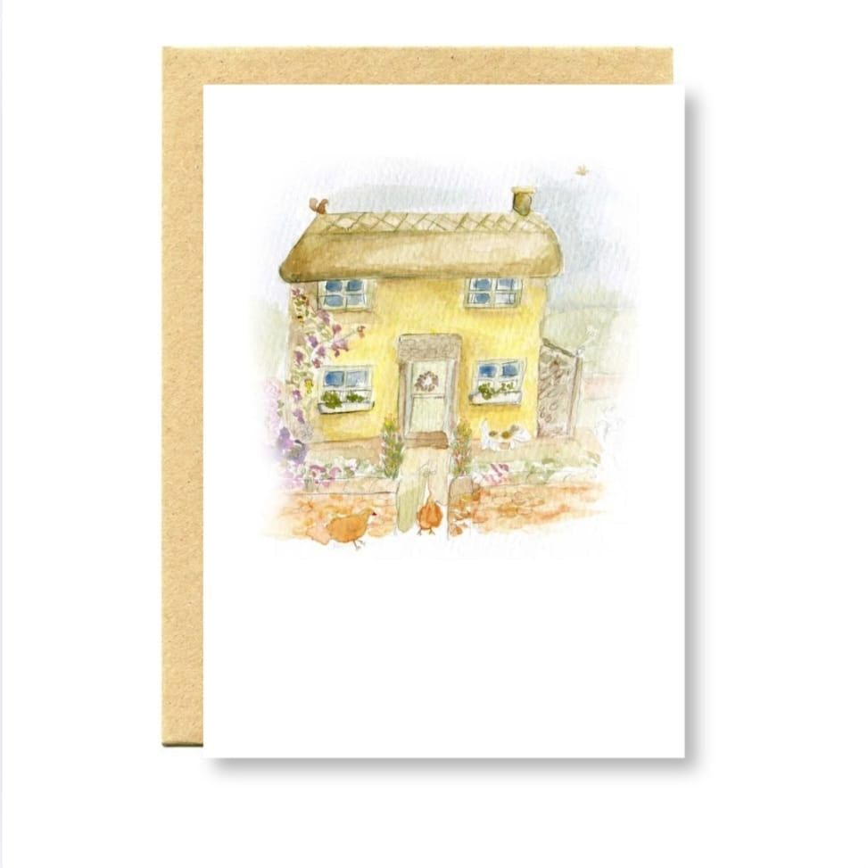 Primrose cottage greetings card