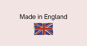 Union Jack flag with 'Made in England' text on a light pink background